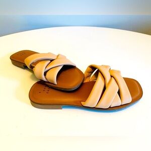 A New Day Rory Padded Slide Sandals Light Brown Women's Size 6